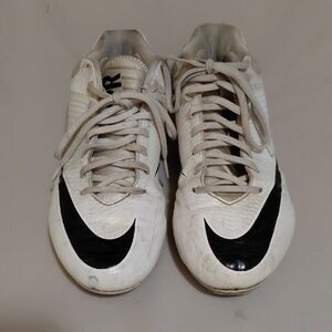 Nike Men's Vapor Football Irridescent White and Black Cleats Size 10
